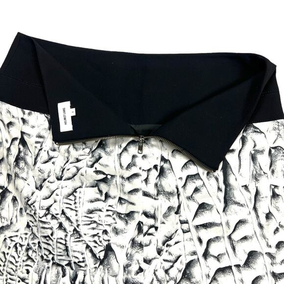 Helmut Lang Skirt Strata Print Pockets White Black Linen Blend Mini Women's 8 - Picture 12 of 12